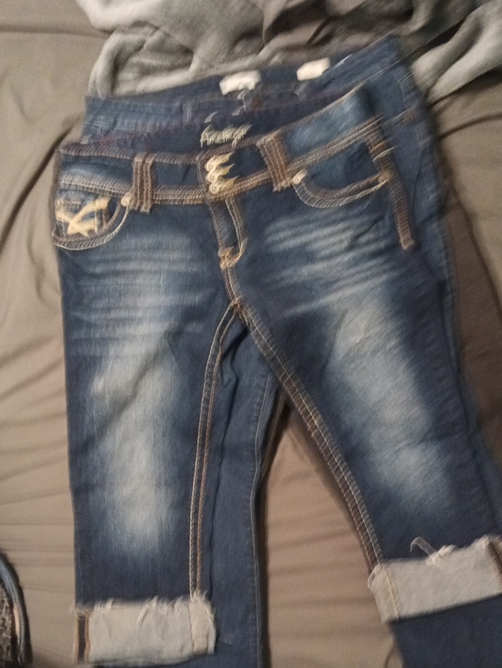 Amethyst Jeans Dark Blue Washed Cropped Ankle Jeans